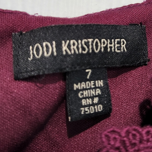 Jodi Kristopher Purple Dress Size 7 - Picture 3 of 3